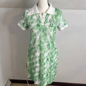 Green MLB NY Yankees Logo Polo Dress Size Medium